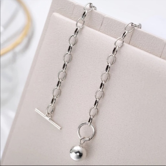 NEW 925 STERLING SILVER ROUND BEAD PENDANT NECKLACE - Picture 5 of 7